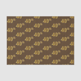 Papel De Seda Evento Brown, Faux Dourado 40º (quadragésimo)