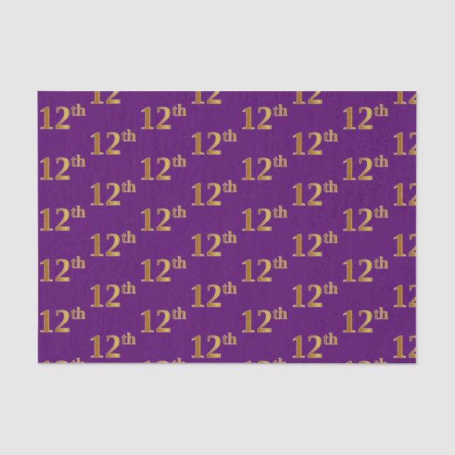 Papel De Seda Evento de 12 Dourado (12.º), roxo (Frente )