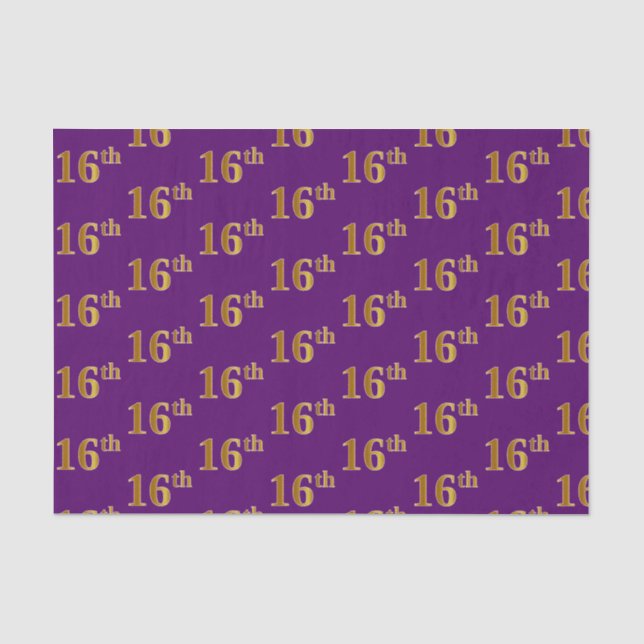 Papel De Seda Evento Dourado 16º (Décimo Sexto), Roxo (Frente )