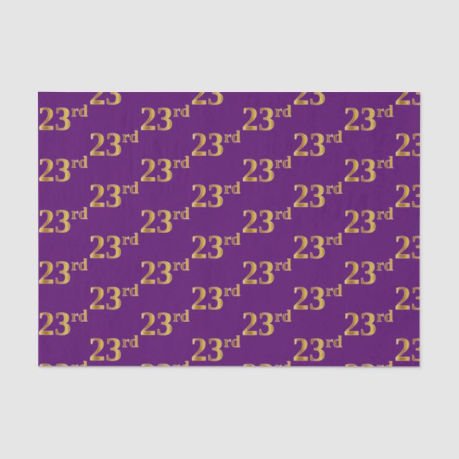 Papel De Seda Evento Dourado 23º (23º), Roxo (Frente )