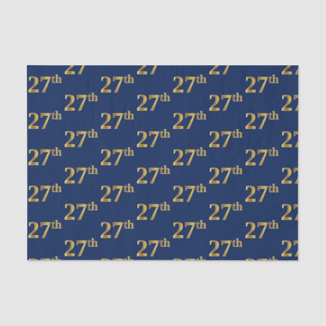 Papel De Seda Evento Dourado 27º (27º) Azul (Frente )