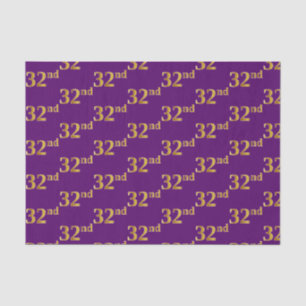 Papel De Seda Evento Dourado 32º (32º) Roxo, Faux