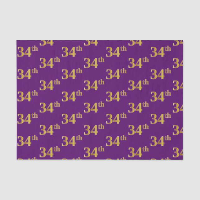 Papel De Seda Evento Dourado 34º (34º), Roxo (Frente )