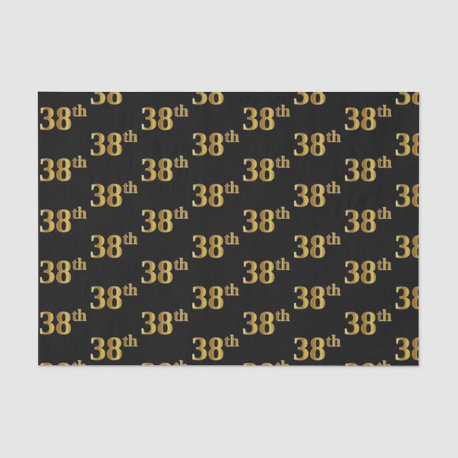Papel De Seda Evento Dourado 38º (38º) preto, Faux (Frente )