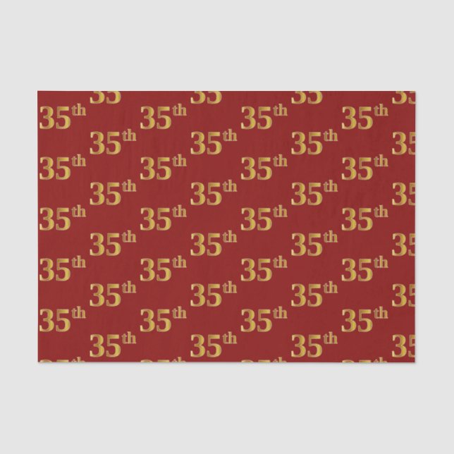 Papel De Seda Evento Red, Faux Dourado 35º (35º) (Frente )