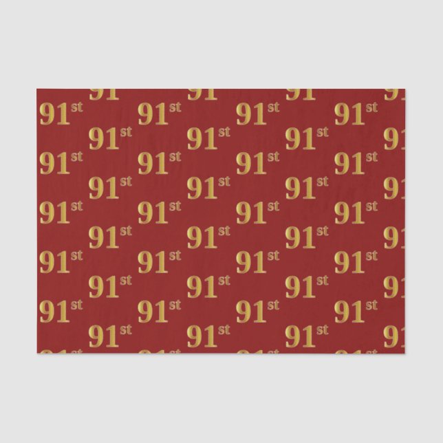 Papel De Seda Evento Red, Faux Dourado 91ruas (Noventa-Primeira) (Frente )