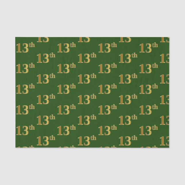 Papel De Seda Evento Verde, Faux Dourado 13 (13º) (Frente )