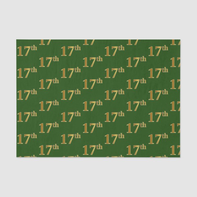 Papel De Seda Evento Verde, Faux Dourado 17º (17º) (Frente )
