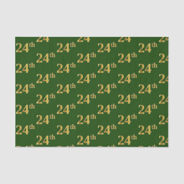 Papel De Seda Evento Verde, Faux Dourado 24º (24º) (Frente )