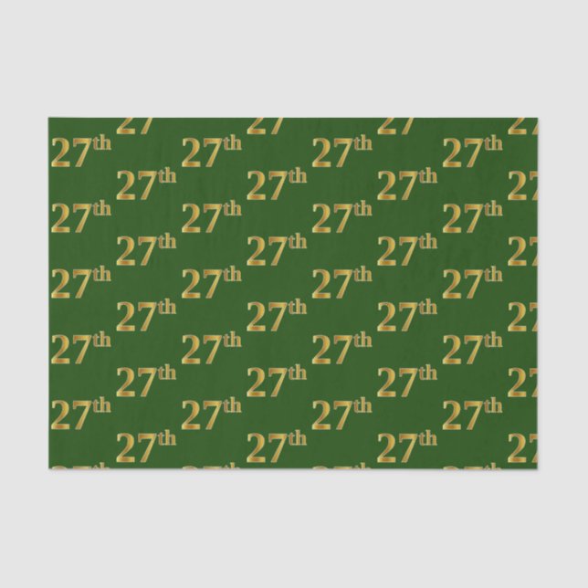 Papel De Seda Evento Verde, Faux Dourado 27º (27º) (Frente )