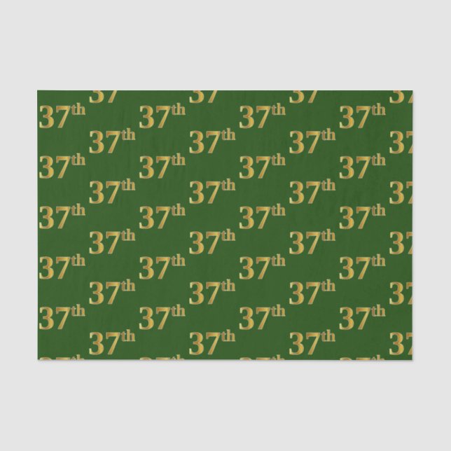 Papel De Seda Evento Verde, Faux Dourado 37º (37º) (Frente )