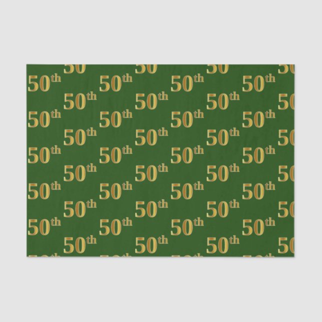 Papel De Seda Evento Verde, Faux Dourado 50º (50º) (Frente )