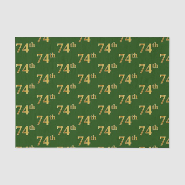 Papel De Seda Evento Verde, Faux Dourado 74º (74º) (Frente )