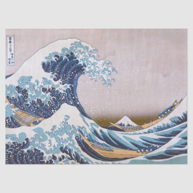 Papel De Seda Excelente de Tsunami Wave fora de Kanagawa Japão p (Frente )