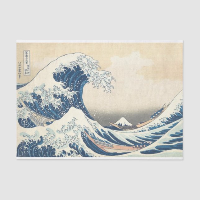 Papel De Seda Excelente Wave da Decoupage do Ukiyo-e Japonês em  (Frente )