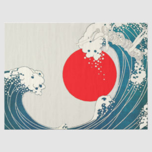 Papel De Seda EXCELENTE WAVE E VERMELHO Náutica Azul-SUN Azul