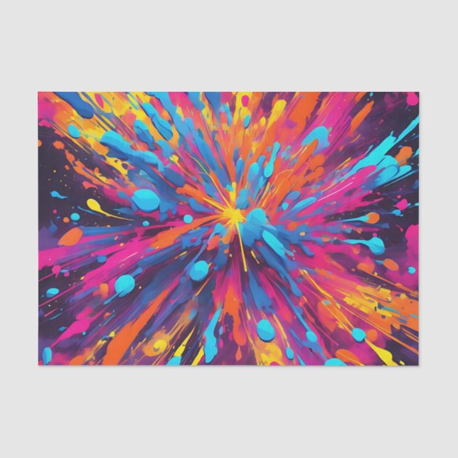 Papel De Seda Explosão de Neon Elétrica (Frente )