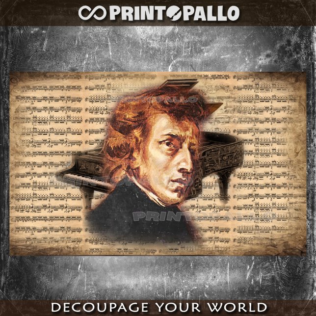Papel De Seda F. Chopin The Piano Master com folha de música (Criador carregado)