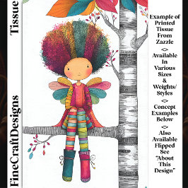 Papel De Seda Fada Arco-Íris Colorida, Cabelo Afro DG9L