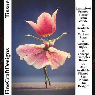 Papel De Seda Fada Bailarina Flor de Tulipa Rosa DJ7RF Decoupage