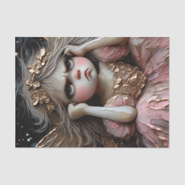 Papel De Seda Fada Com Decopagem De Atitude (Frente )