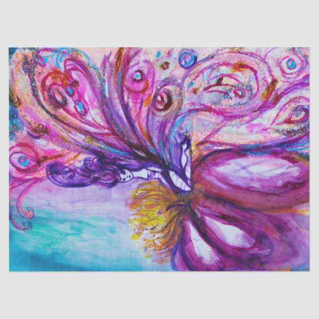 PAPEL DE SEDA FADA DAS FLORES CAPRICHOSA E FOFA EM BRILHOS ROSA  (Frente )