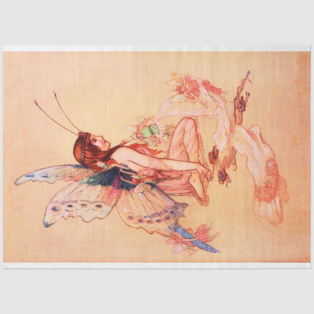 Papel De Seda Fada de Borboleta (Frente )