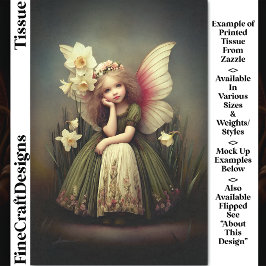 Papel De Seda Fada de Flor Daffodil, Descamação Verde DL5LF