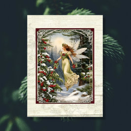 Papel De Seda Fada de Natal Floresta de Pinheiro Holly Neve Made