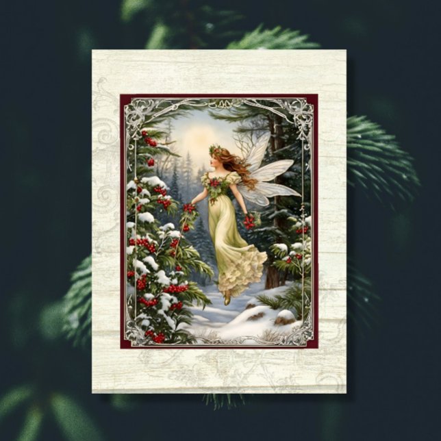 Papel De Seda Fada de Natal Floresta de Pinheiro Holly Neve Made (Criador carregado)