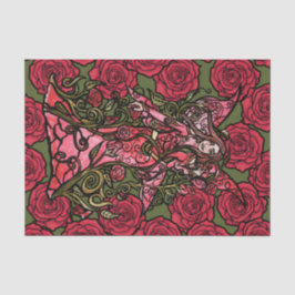 Papel De Seda Fada de rosa vermelha