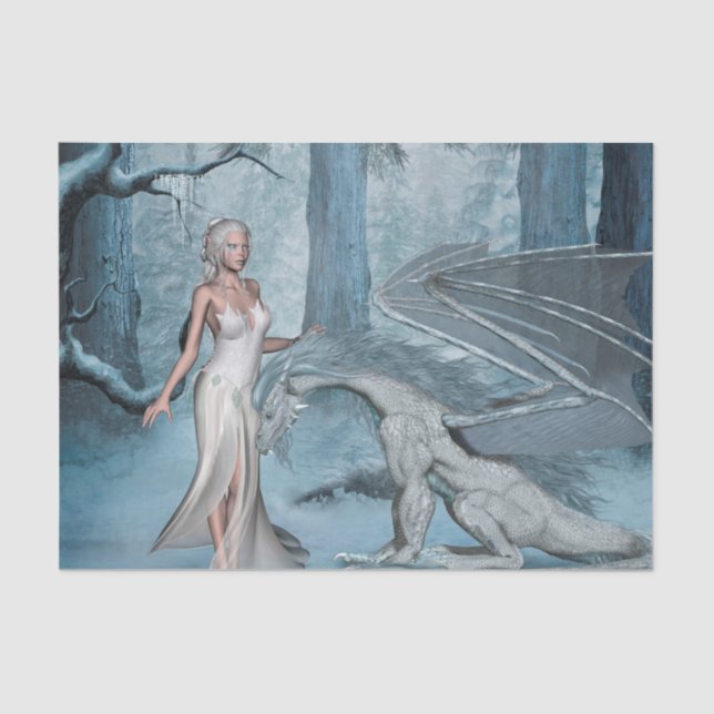 Papel De Seda Fada de Wondeful com dragão (Frente )