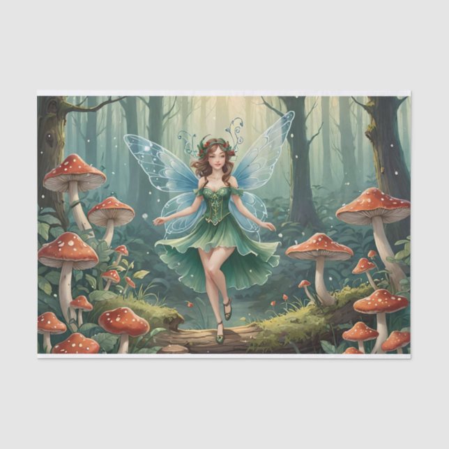 Papel De Seda Fada do Cogumelo de Natal Decoupage (Frente )