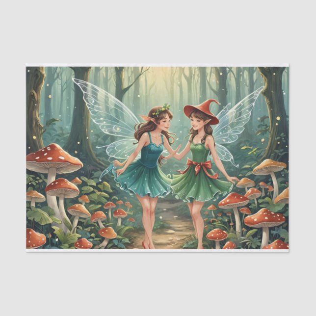Papel De Seda Fada do Cogumelo de Natal Decoupage (Frente )