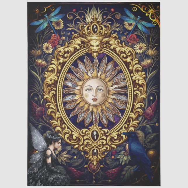 Papel De Seda Fada do Dragão-Celestial Gótico Caprichoso e do Co (Frente )