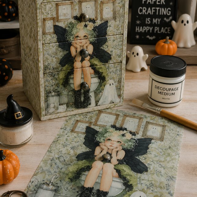 Papel De Seda Fada do Halloween e Fantasma no Decoupage do Banhe (Criador carregado)