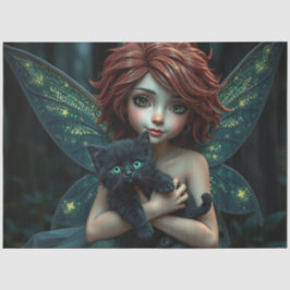 Papel De Seda Fada e seu gato,