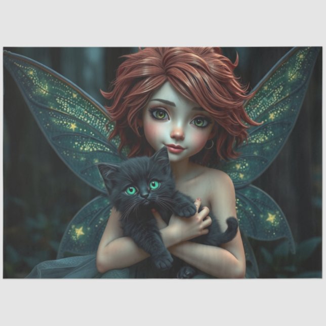 Papel De Seda Fada e seu gato, (Frente )