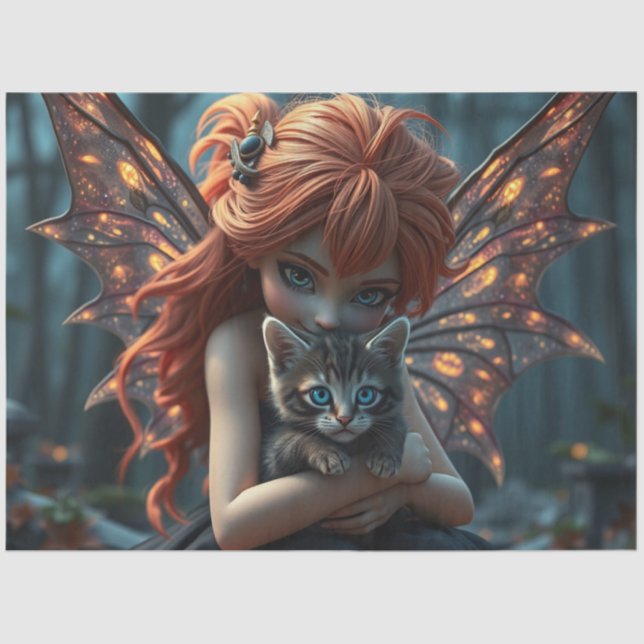 Papel De Seda Fada e seu gato (Frente )