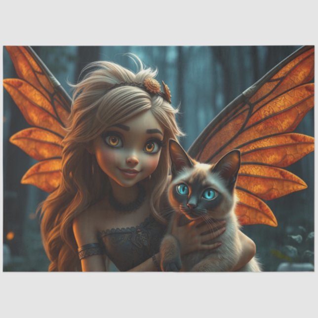 Papel De Seda Fada e seu gato (Frente )