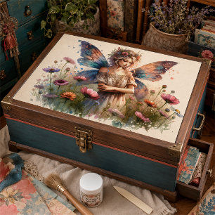 Papel De Seda Fada Floral Boêmia Vintage Mágica, Decoupage