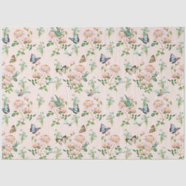 Papel De Seda Fada Tea Party Pink Floral Borboleta Floral Bebê N