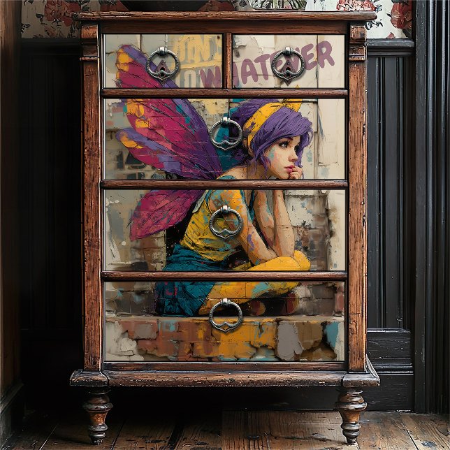 Papel De Seda Fada Urbana Punk Rock | Decoupage de Tijolo com Gr (Criador carregado)