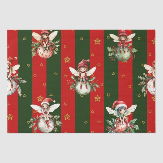 Papel De Seda Fadas bonitas em Enfeites de natal (Frente )