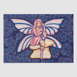 Papel De Seda Fadas de Arte por Aquarela, cor-de-rosa, de Fada d