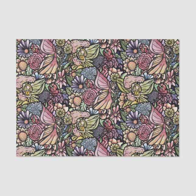 Papel De Seda Fairy Garden Gardening Flower Gardens Fairies      (Frente )