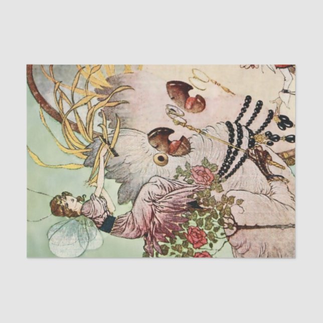 Papel De Seda "Fairy Mirror", de Charles Folkard (Frente )