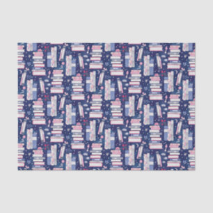 Papel De Seda Fairytale Pilha de Livros Azul