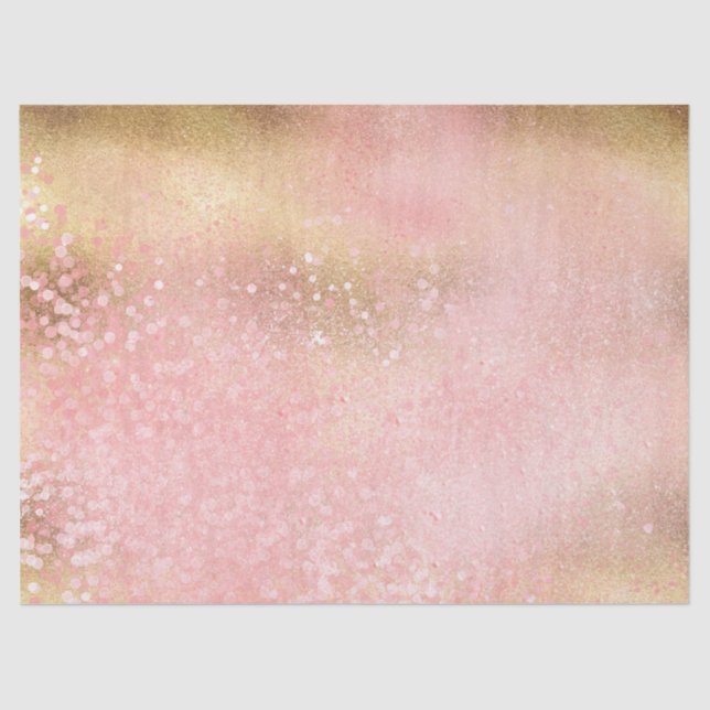 Papel De Seda Faísca cor-de-rosa Dourado chamativo do encanto (Frente )