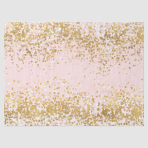 Papel De Seda Faísca de Confetti Dourado, Cor-de-rosa-claro